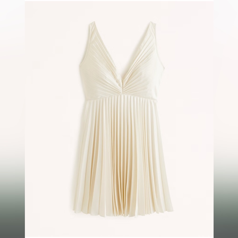 Abercrombie Pleated White Mini Dress